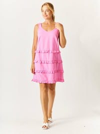 Luna Linen Tier Dress - Lolly - 32717
