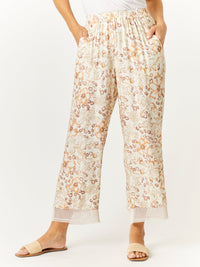 Lace Trim Pant - Beige - 32720