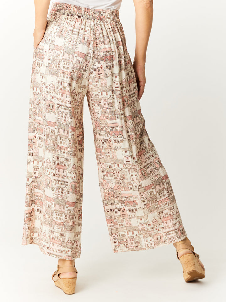 Print Button Pant - Blush - 32725