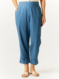 Luna Linen Split Cuff Pant - Ink - 32728