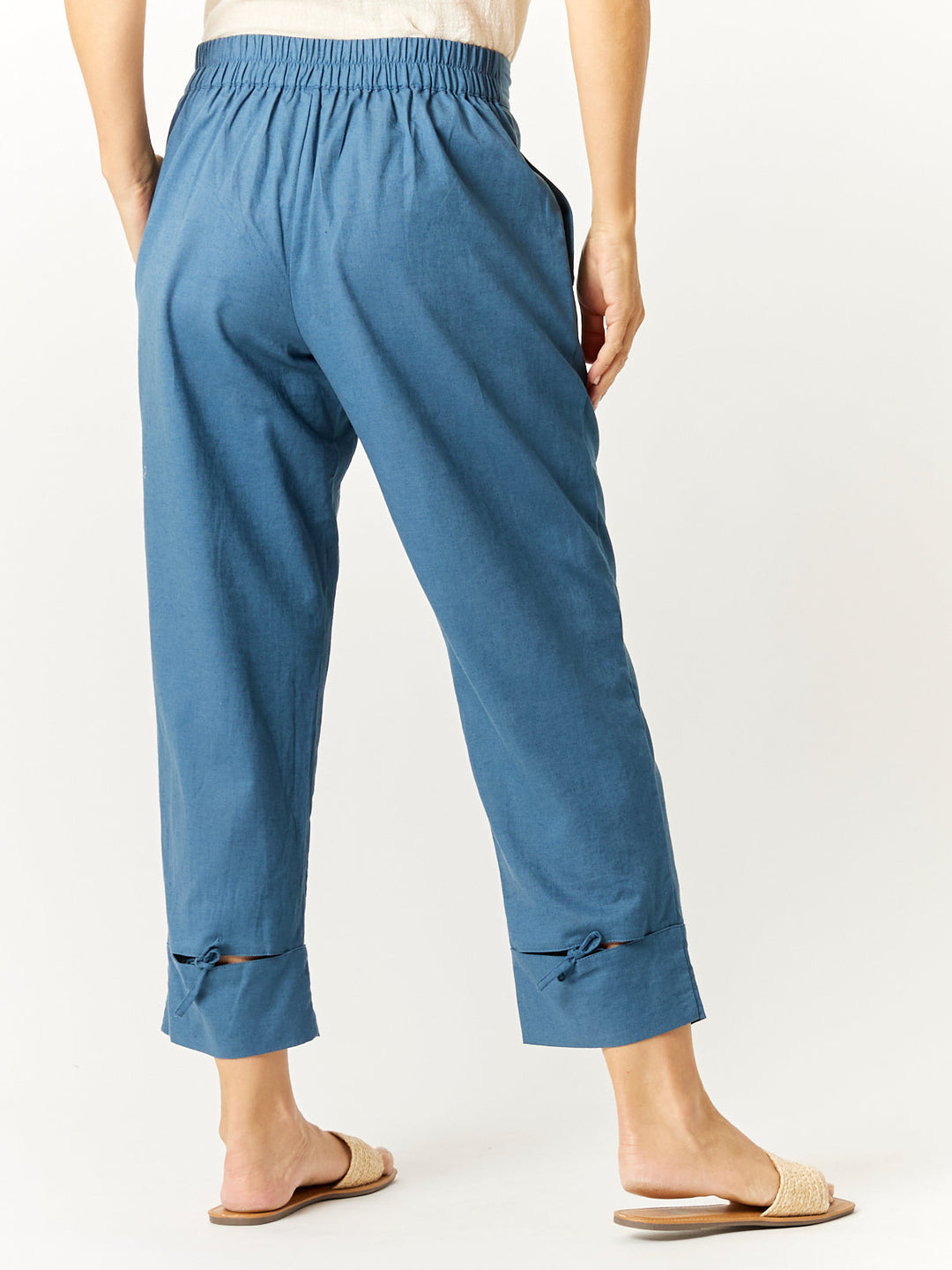 Luna Linen Split Cuff Pant - Ink - 32728
