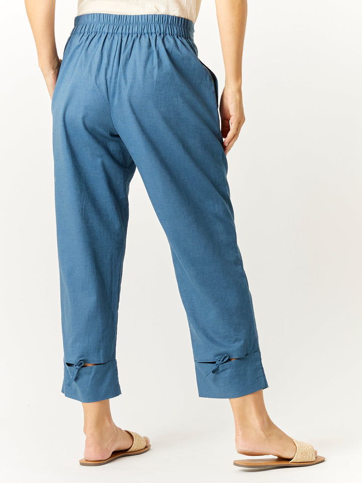 Luna Linen Split Cuff Pant - Ink - 32728