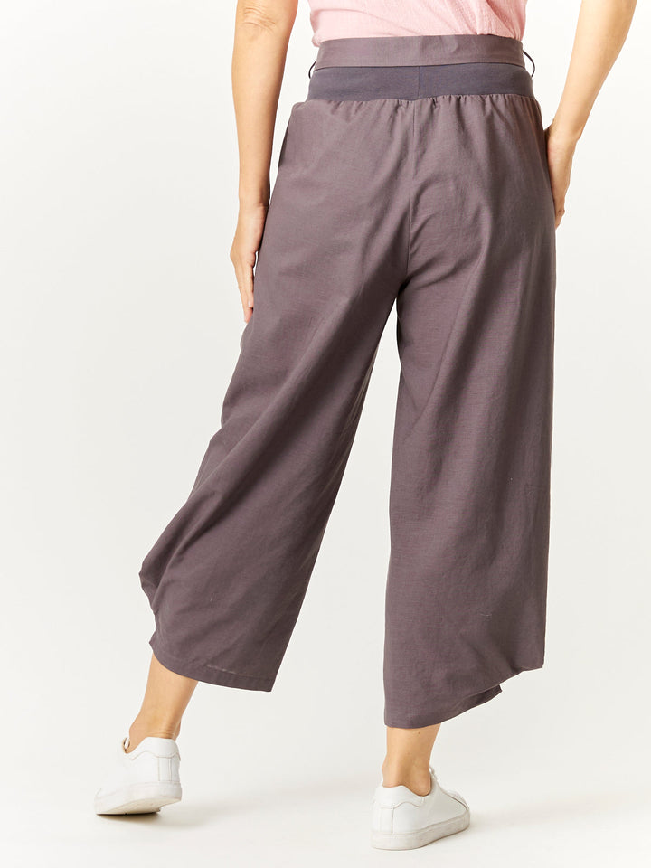 Soft Waist Panel Crop Pant - Steel - 32729