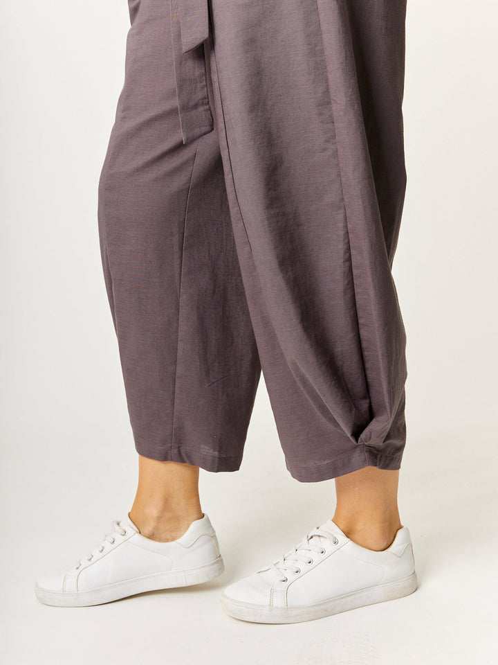 Soft Waist Panel Crop Pant - Steel - 32729