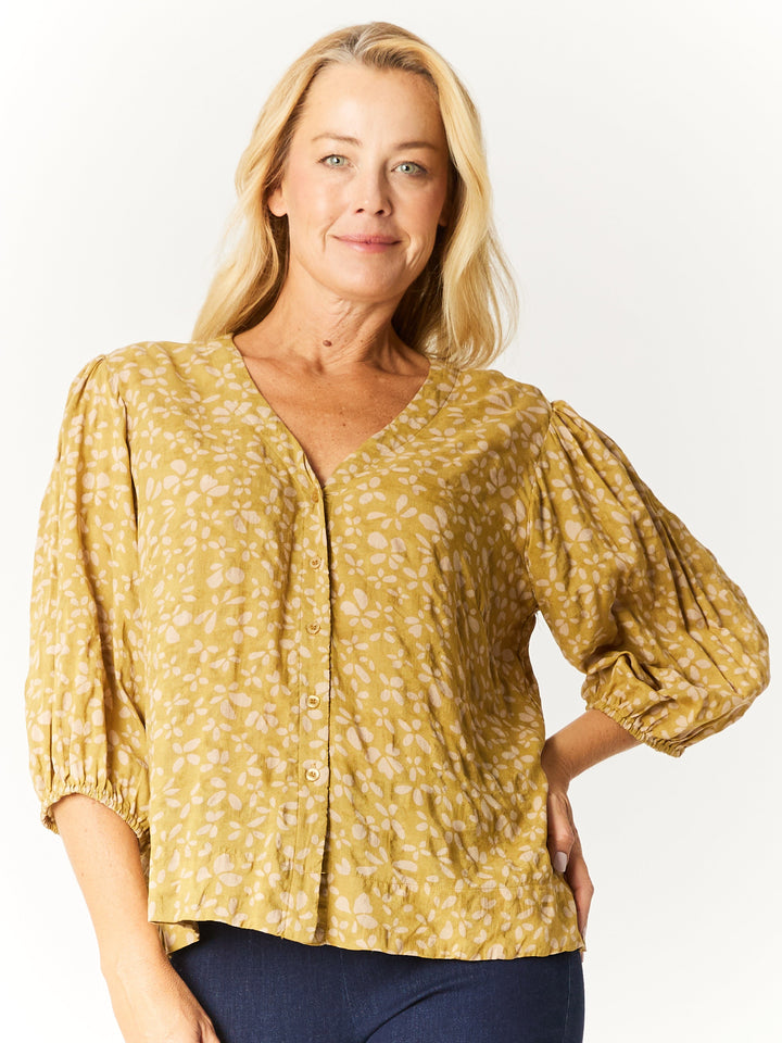 Summer Vest Shirt- Mustard - 32744