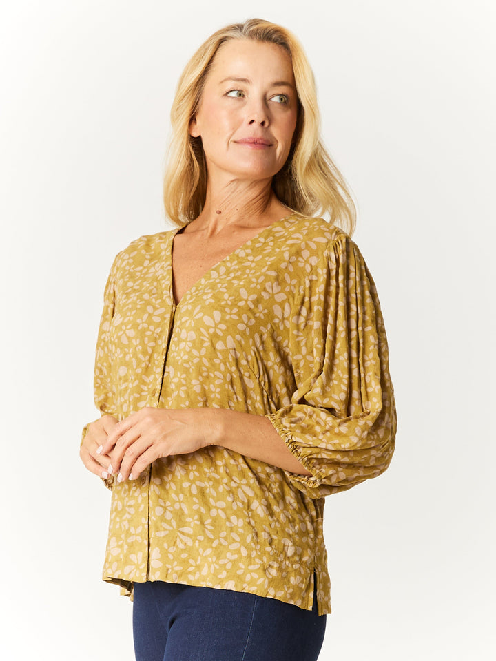 Summer Vest Shirt- Mustard - 32744