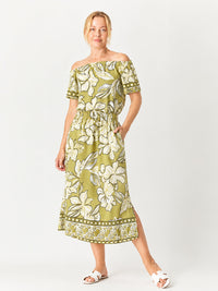 Shirred Waist Dress - Lime - 32748