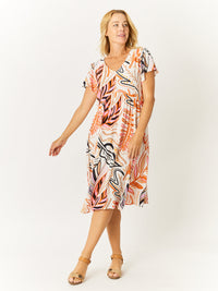 Flounce Rayon Dress - Pink - 32749