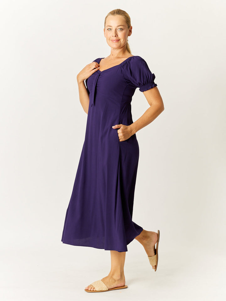 Core Tye Front Dress - Navy - 32771