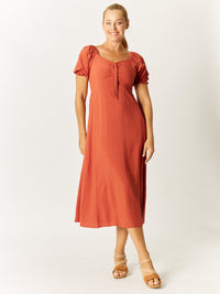 Core Tye Front Dress - Rust - 32771