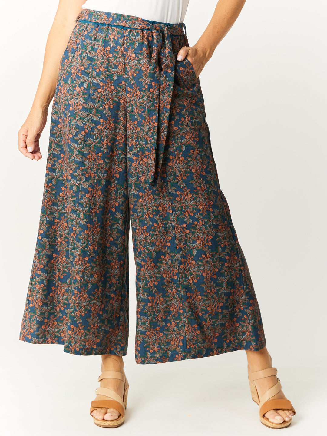 Venus Wide Print Pant - Petrol - 32754