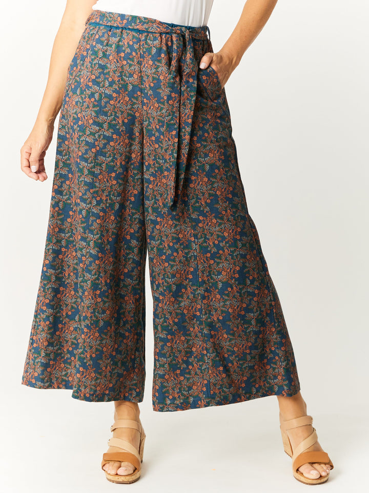 Venus Wide Print Pant - Petrol - 32754