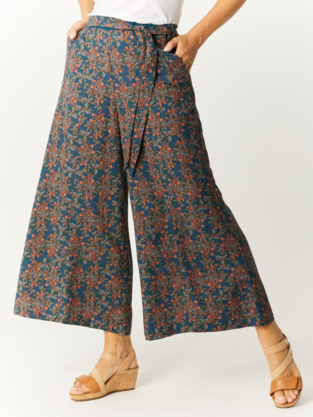 Venus Wide Print Pant - Petrol - 32754