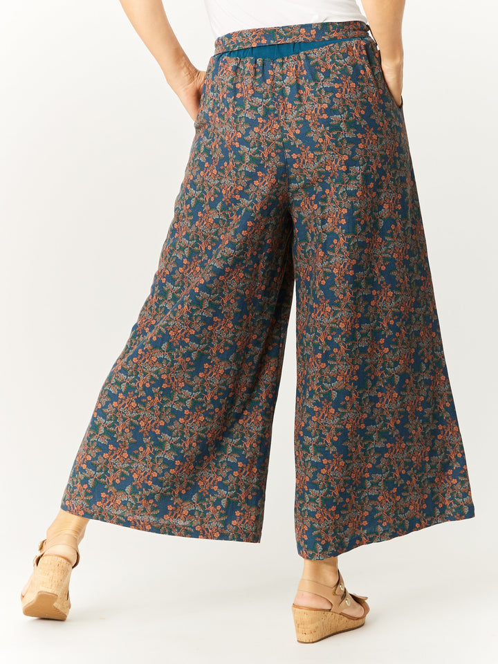Venus Wide Print Pant - Petrol - 32754