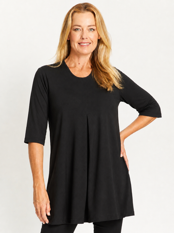 3/4 Mid Sleeve Chelsea Invert Top - Black - 32760 - 