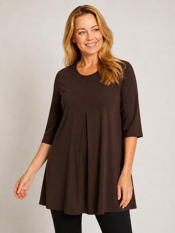 3/4 Mid Sleeve Chelsea Invert Top - Choc - 32760 - 