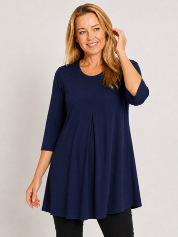 3/4 Mid Sleeve Chelsea Invert Top - Navy - 32760 - 