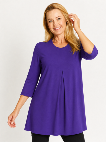 3/4 Mid Sleeve Chelsea Invert Top - Purple - 32760 - 