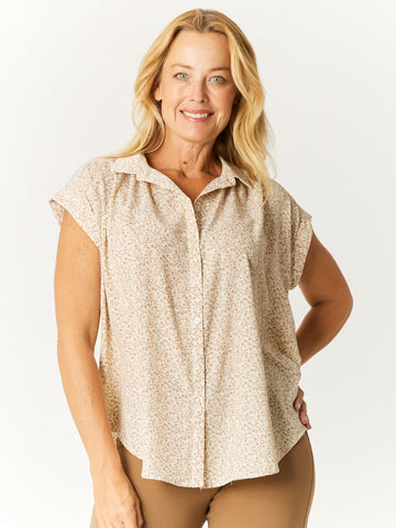 Print Shirt - Beige - 32664 - 
