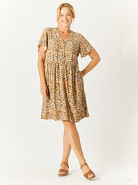 Vee Flutter Sunshine Dress - Toffee- 32768