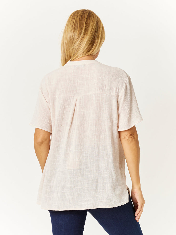 Nehru Flutter Shirt - Blush - 32769