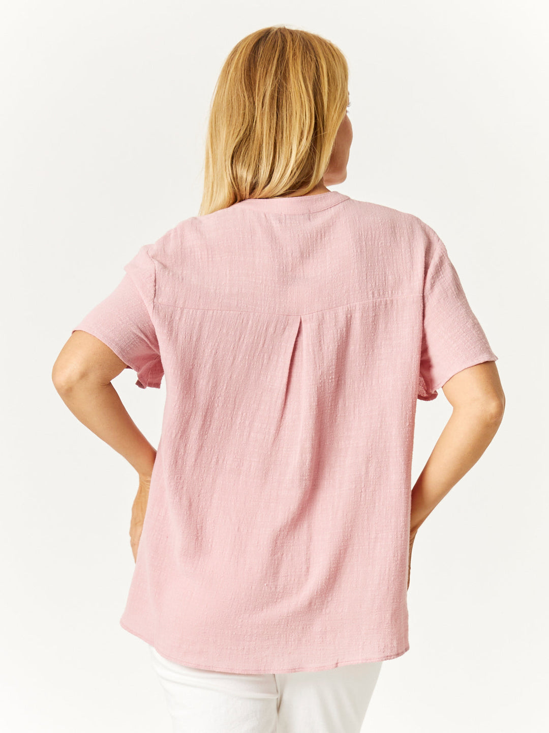Nehru Flutter Shirt - Rose- 32769