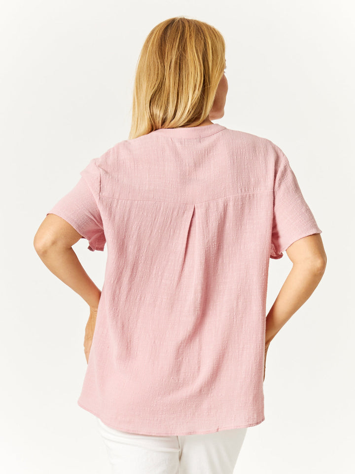 Nehru Flutter Shirt - Rose- 32769