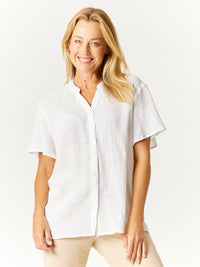 Nehru Flutter Shirt - White - 32769