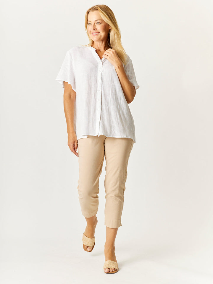 Nehru Flutter Shirt - White - 32769
