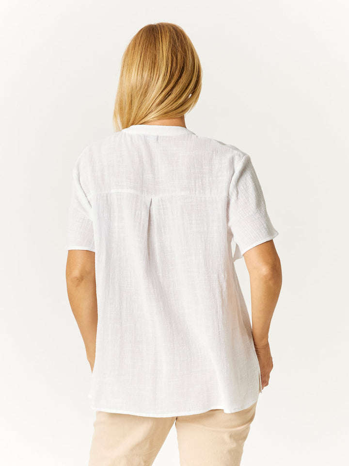 Nehru Flutter Shirt - White - 32769