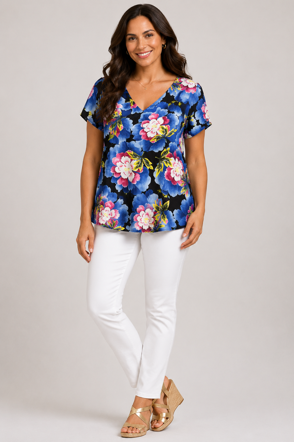 Vee Swing Flutter Top - Flower - 32887