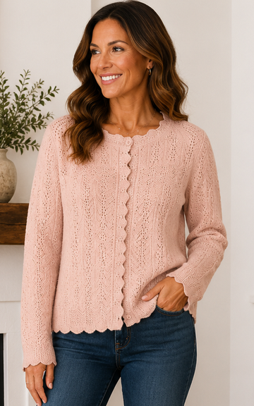 CoCo Embroidered Cardy- Pink - 33023 - 