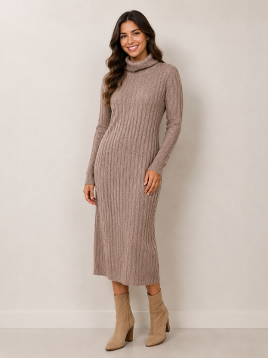 Knit Dress - Dusty Pink - 33024