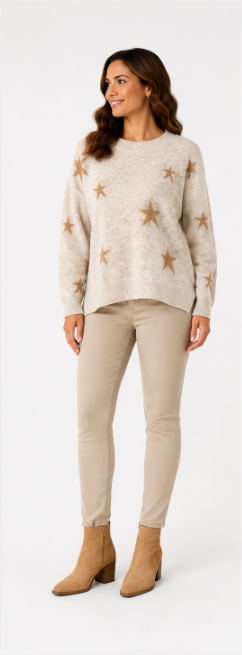 Seeing Stars Knit- Oatmeal - 33028 - 