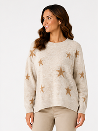 Seeing Stars Knit- Oatmeal - 33028