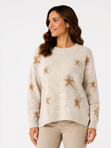 Seeing Stars Knit- Oatmeal - 33028 - ZERO QTY ITEMS