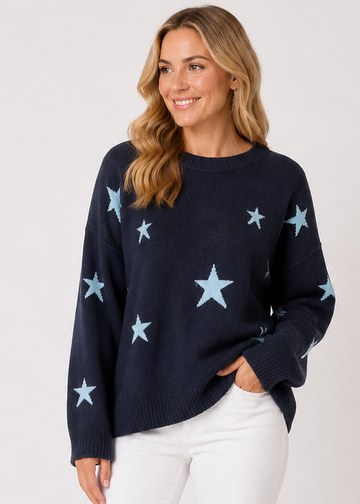 Seeing Stars Knit- Navy/Blue - 33028 - New Arrivals