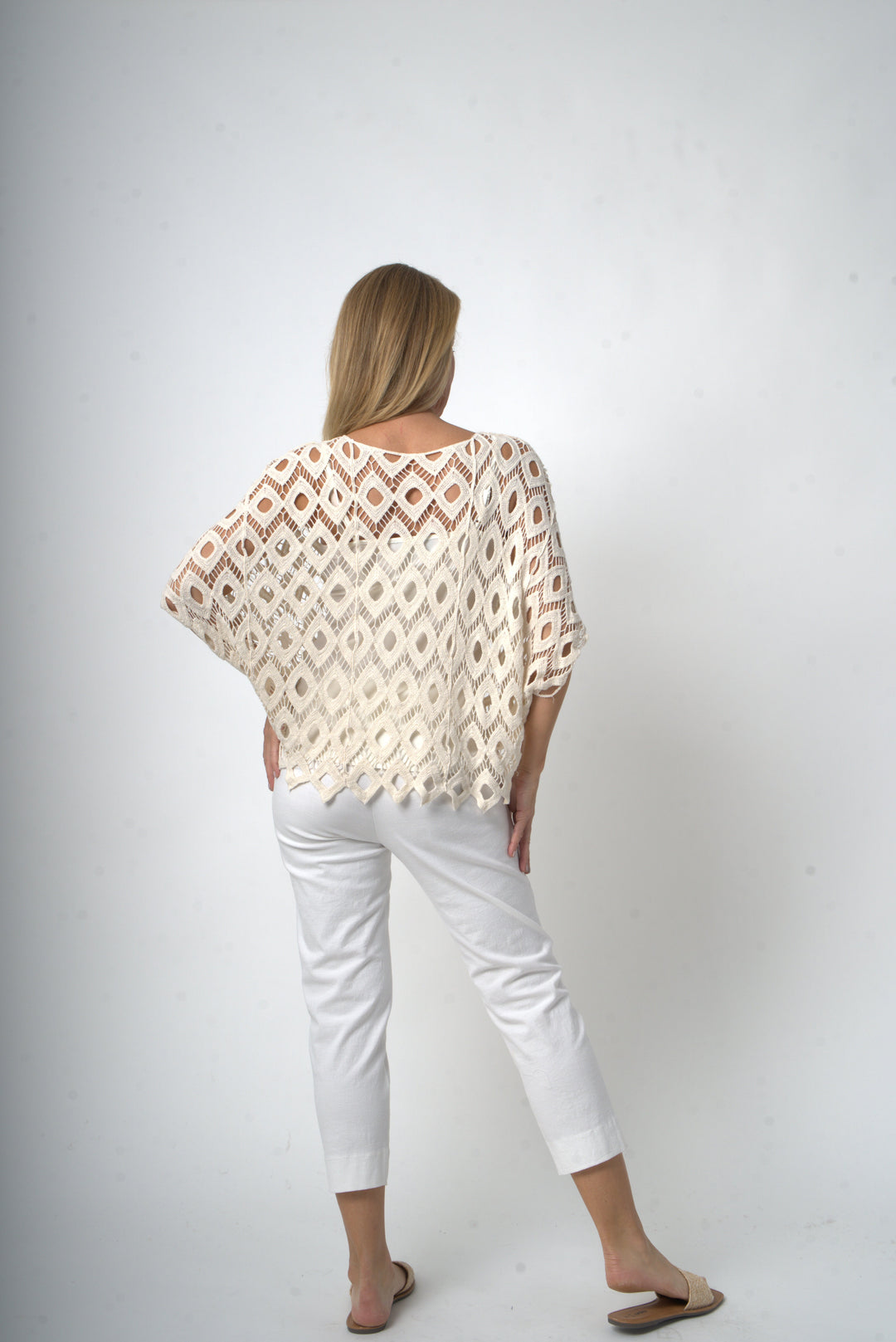 Diamond Crochet Top - Ivory - 33267