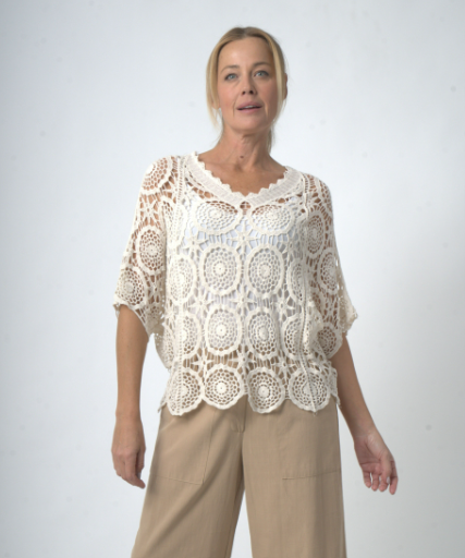 Crochet Top - Ivory -33268