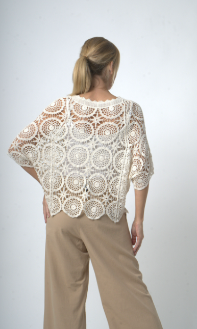 Crochet Top - Ivory -33268