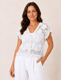Crochet Cardy - White - 33375