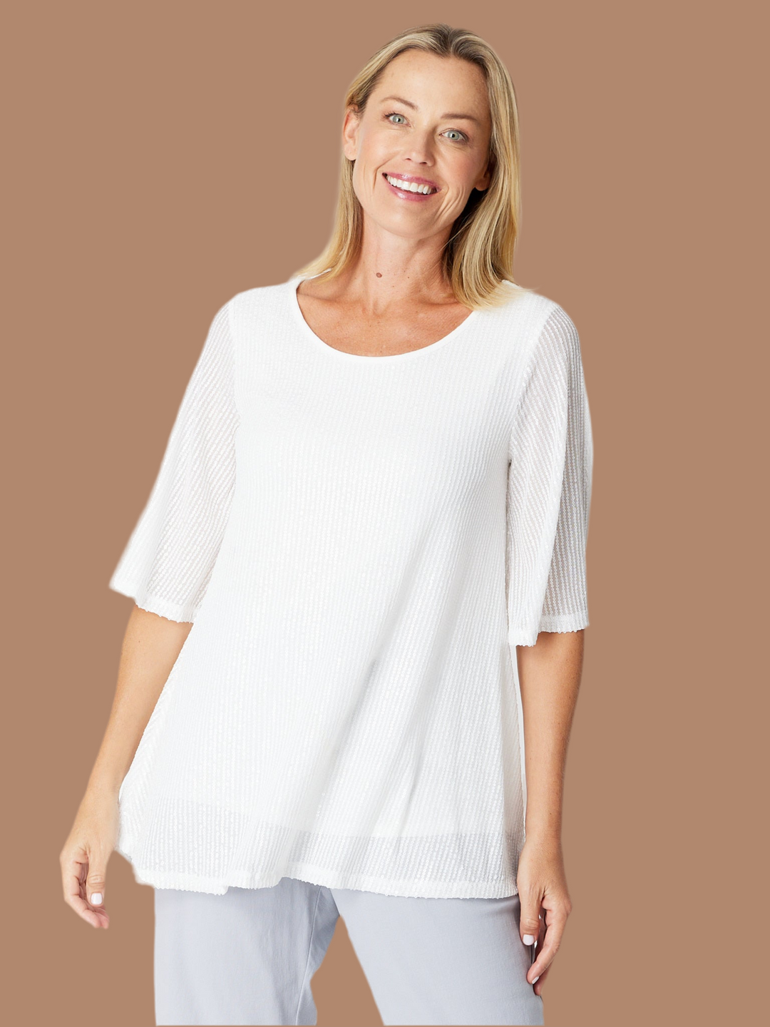 Monty Tonight Short Sleeve Top- White 30569