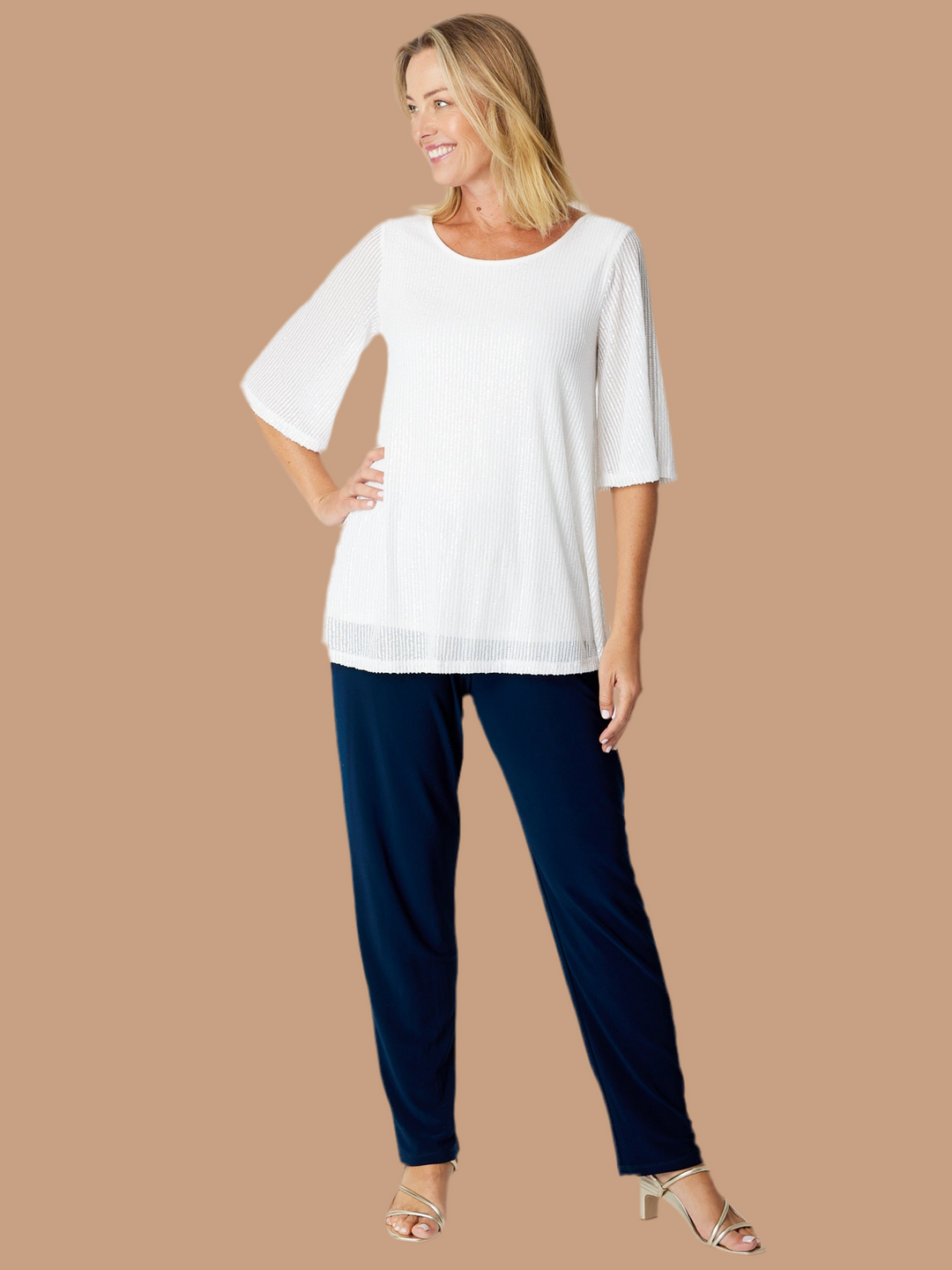 Monty Tonight Short Sleeve Top- White 30569