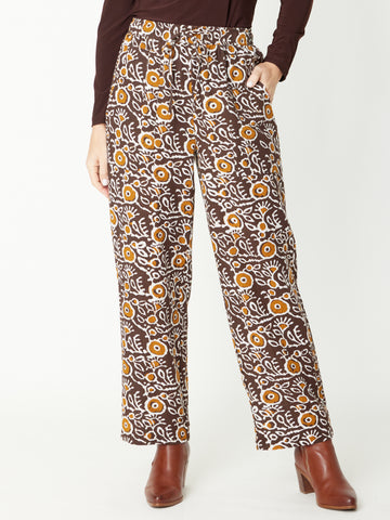 Great Centre Print Pant - Choc/Print - 31024 - 