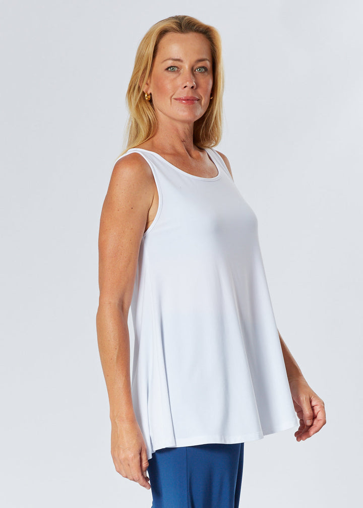 Sheryl Swing Sleeveless Top - White - 27561