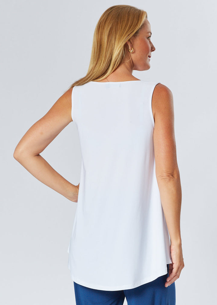 Sheryl Swing Sleeveless Top - White - 27561
