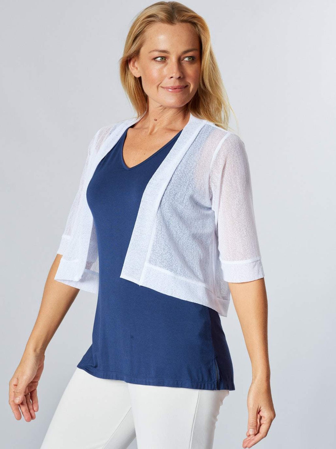Dry Feel Mesh Bolero - White 25929-S