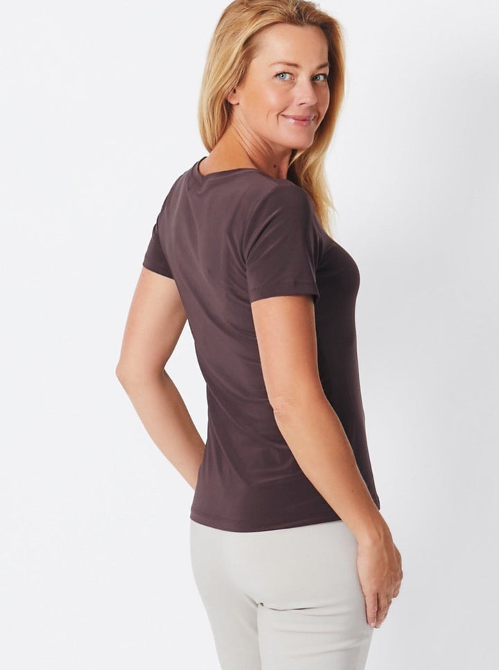 Tubular Short Sleeve Body Top -Latte - 10705