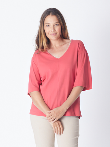 Olga Drop Shoulder Top - Rose 27512 - Luna Sky