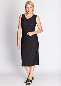 ESSENTIAL SLIP DRESS - BLACK - 22879